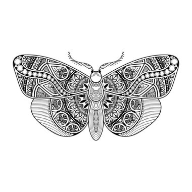 vektör kelebeği siyah beyaz element çizgi çizimi tasarımı