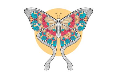 vektör kelebeği siyah beyaz element çizgi çizimi tasarımı