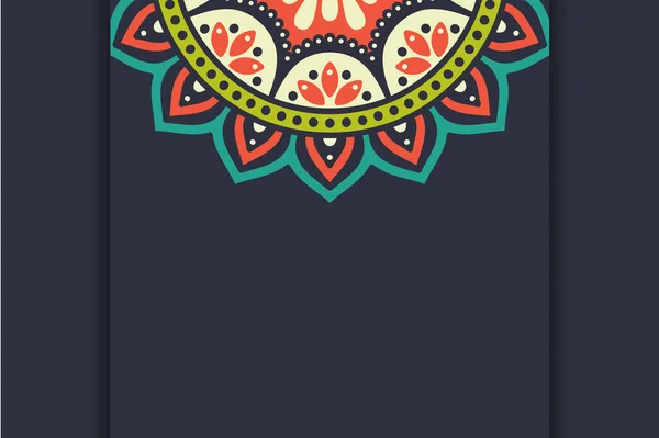 Plantilla de lujo fondo negro mandala — Vector de stock