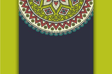 Lüks şablon Arkaplan siyah mandala