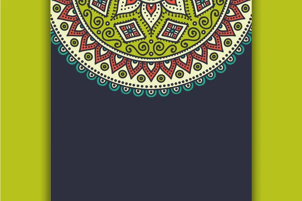 Luxe template Achtergrond zwart mandala — Stockvector