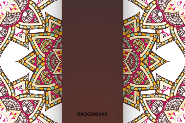 Enkel bakgrund med färgglada indiska Mandala element — Stock vektor