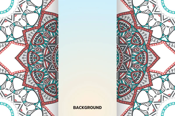 Enkel bakgrund med färgglada indiska Mandala element — Stock vektor