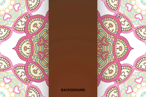 Simple background with colorful indian mandala elements — Stock Vector