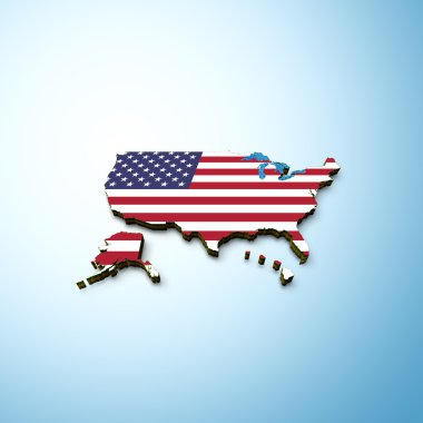 USA Flag Map clipart