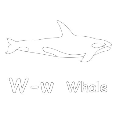 w için balina sayfa boyama