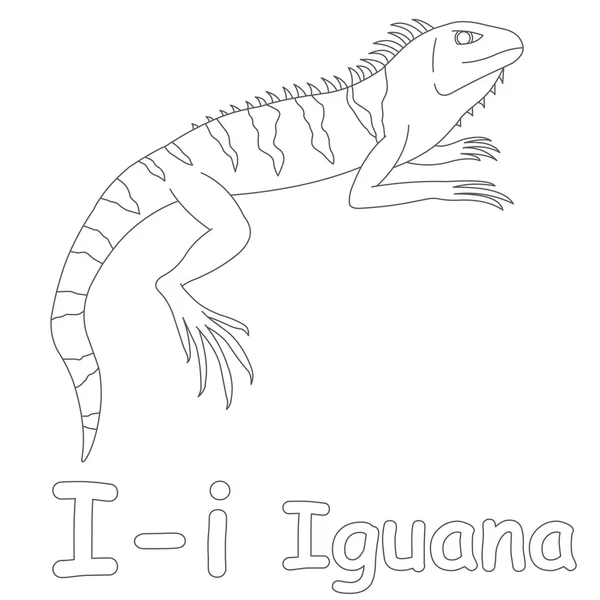 I para Iguana Colorir Página — Fotografia de Stock