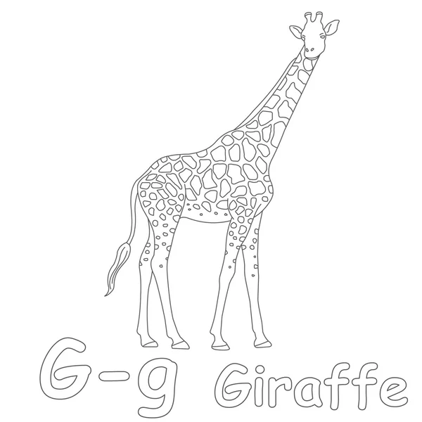 G voor giraffe kleurplaten pagina — Stockfoto