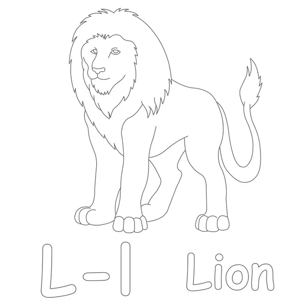 L voor leeuw kleurplaten pagina — Stockfoto