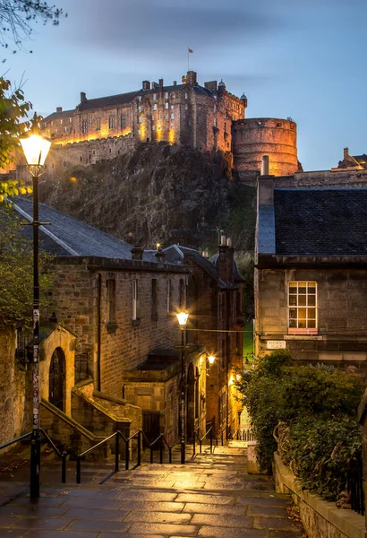 Beautiful View Edinburgh Castle Taken Vennel Street Staircase — Stock Photo, Image