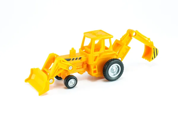 Tractor with front loader & Backhoe diger toy — Stock Photo, Image