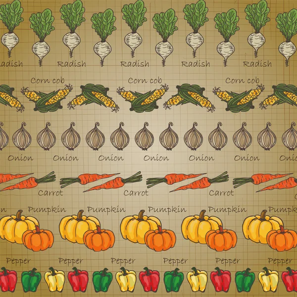 Background of vegetables in vintage tone — Stock Vector