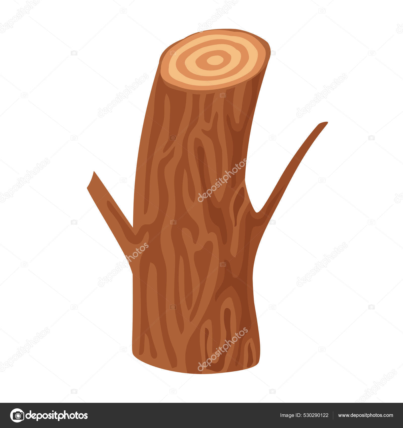 Árbol Cortado Tronco Madera Dibujos Animados Vector Objeto Aislado Vector  de stock #530290122 de ©kusabi, image size:1600x1700
