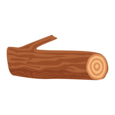 Kesilmiş ağaç gövdesi karikatür vektörü izole nesne