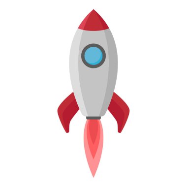 uçan karikatür roket karikatürü vektör izole nesne