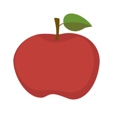 meyveli kırmızı elma çizgi film vektörü izole nesne