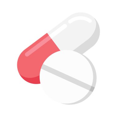 ilaç kapsülü ve hap karikatürü vektörü izole nesne