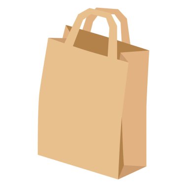 Geri dönüştürülmüş kağıt torba karikatür vektörü izole nesne