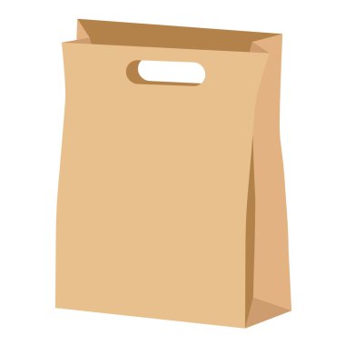 Geri dönüştürülmüş kağıt torba karikatür vektörü izole nesne