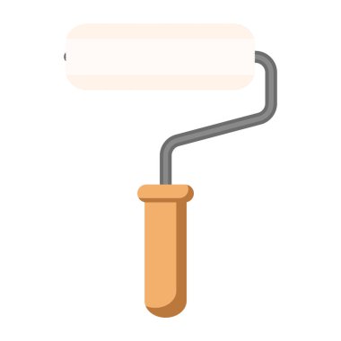 rulo fırçası çizgi film vektörü izole nesne