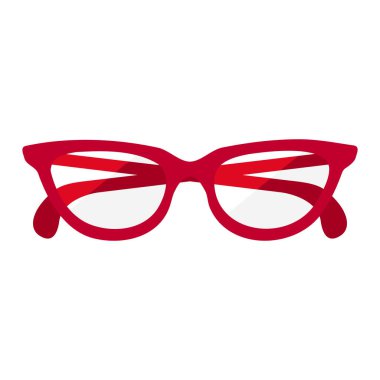 kırmızı gözlük çizgi film vektörü izole nesne