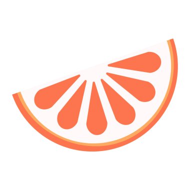 meyve dilimlenmiş turuncu çizgi film vektörü izole nesne