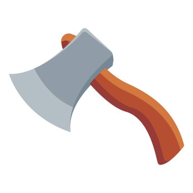 karikatür saplı balta vektör izole nesne