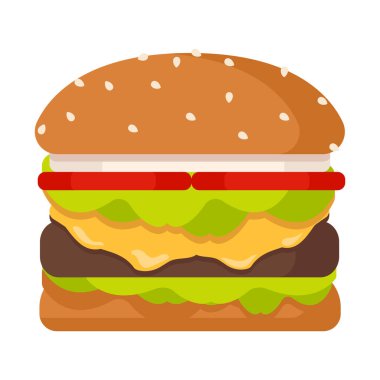 fast food hamburger karikatürü vektör izole nesne