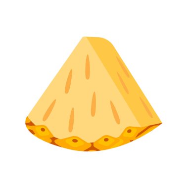 dilimlenmiş ananas çizgi film vektörü izole nesne