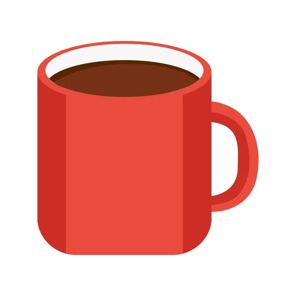 Taza Roja Taza Café Vector Dibujos Animados Objeto Aislado — Vector de stock