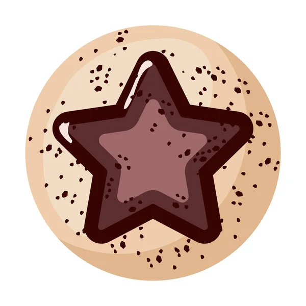 Desszert Csokoládé Keksz Cookie Rajzfilm Vektor Elszigetelt Tárgy — Stock Vector