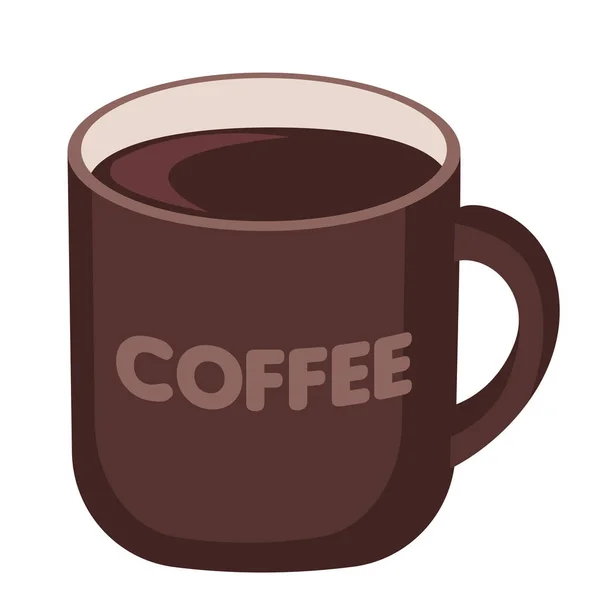 Kaffe Mugg Tecknad Vektor Isolerat Objekt — Stock vektor
