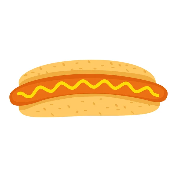 Fast Food Hot Dog Dessin Animé Vecteur Objet Isolé — Image vectorielle