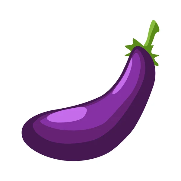 Vegetable Eggplant Cartoon Vector Isolated Object — Stock Vector