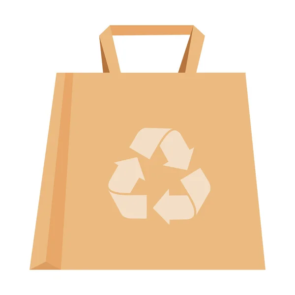 Sac Papier Avec Recycler Logo Dessin Animé Vecteur Objet Isolé — Image vectorielle