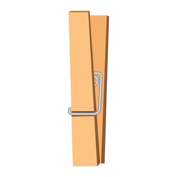Wooden Clip Cartoon Vector Isolated Object — Stock Vector
