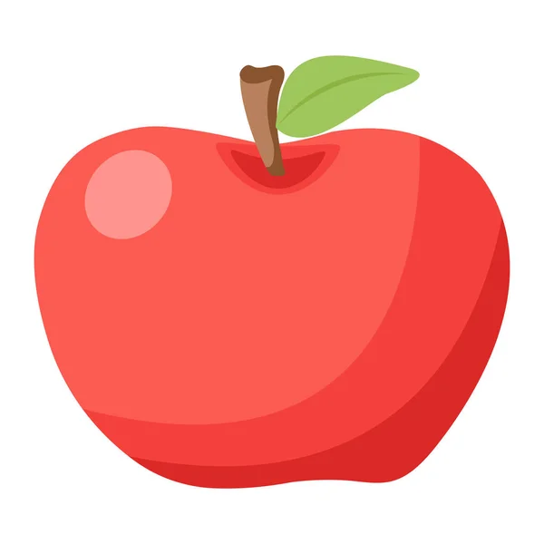 Früchte Roter Apfel Cartoon Vektor Isoliertes Objekt — Stockvektor