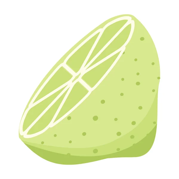 Fruta Verde Limón Dibujos Animados Vector Objeto Aislado — Vector de stock