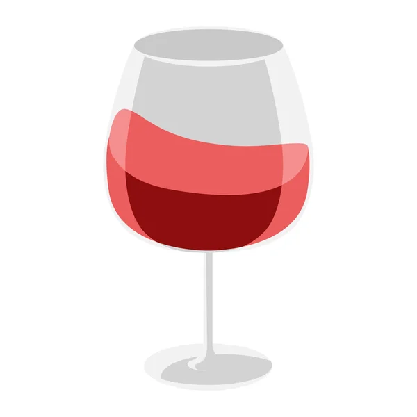 Vin Rouge Gobelet Dessin Animé Vecteur Objet Isolé — Image vectorielle