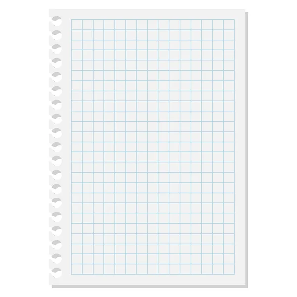 Check Notebook Paper Cartoon Vector Isolated Object — Stock Vector