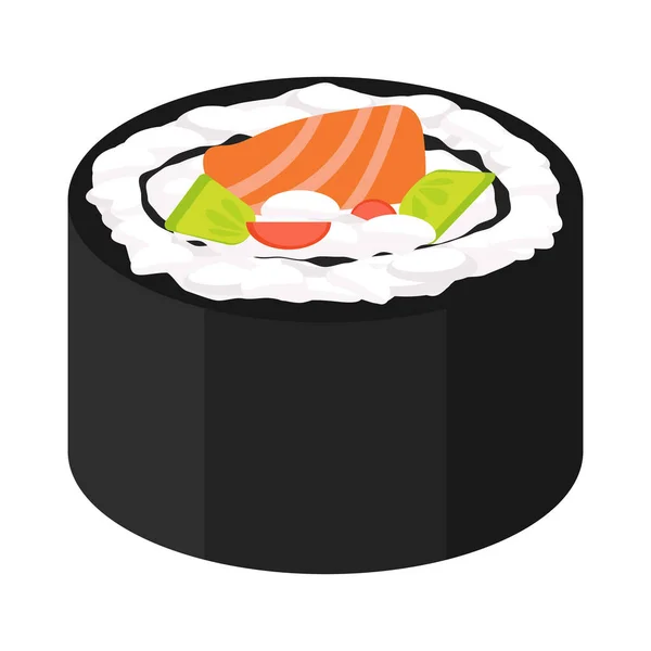 Японська Кухня Суші Карикатурний Вектор Ізольований Єкт — стоковий вектор