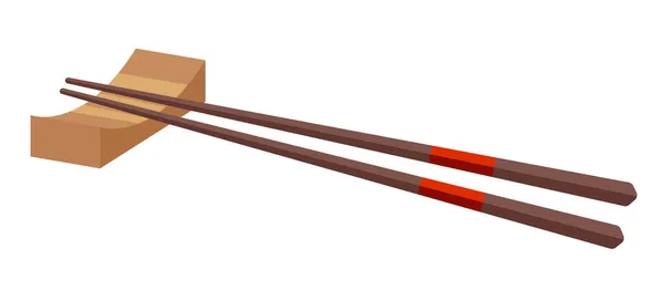 Chopsticks Rack Desenho Animado Vetor Objeto Isolado —  Vetores de Stock