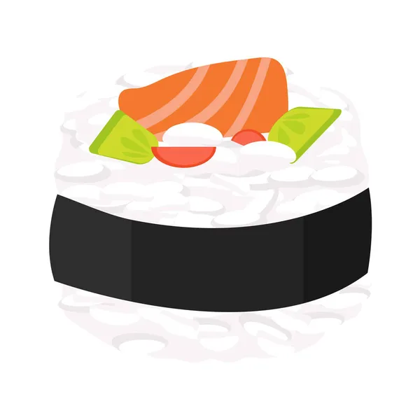 Cocina Japonesa Sushi Vector Dibujos Animados Objeto Aislado — Vector de stock