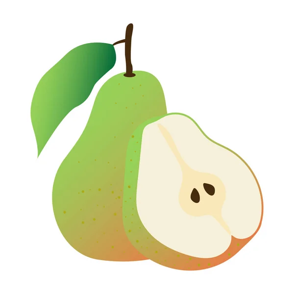 Gradiente Fruta Pera Dibujos Animados Vector Objeto Aislado — Vector de stock