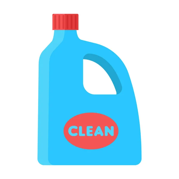 Detergente Lavar Garrafa Líquido Limpo Desenho Animado Vetor Objeto Isolado — Vetor de Stock