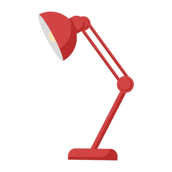 Lámpara Mesa Roja Vector Dibujos Animados Objeto Aislado — Vector de stock