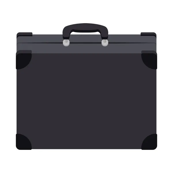 Dark Gray Business Hardshell Travel Suitcase Cartoon Vector Isolated Object — Stock Vector