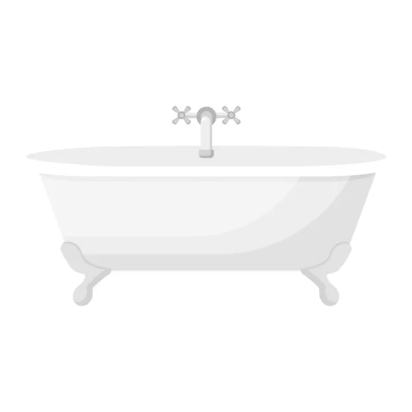 浴槽と蛇口漫画ベクトル隔離されたオブジェクト — ストックベクタ