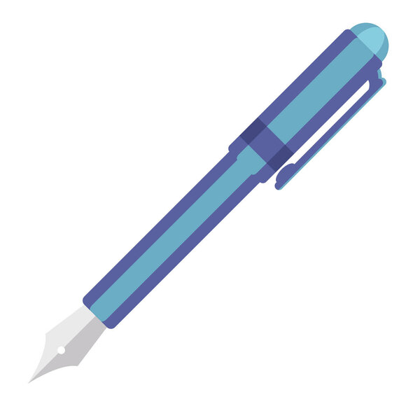 fountain pen cartoon vector isolated object