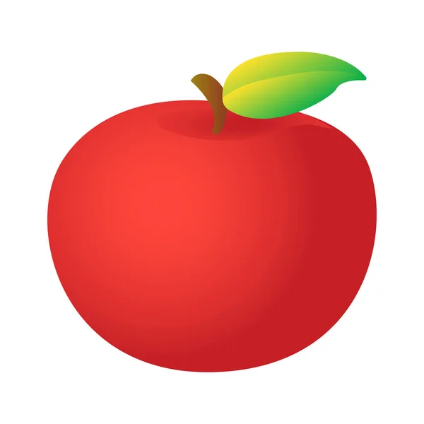 グラデーションカラーフルーツレッドアップル — ストックベクタ